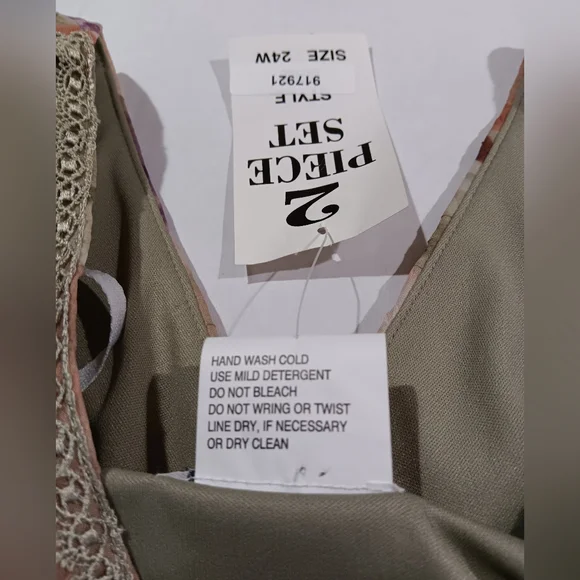 K Woman Women's (Size 24W) Green/Purple Floral Two-Piece Dress Set (NWT) - Picture 9 of 16